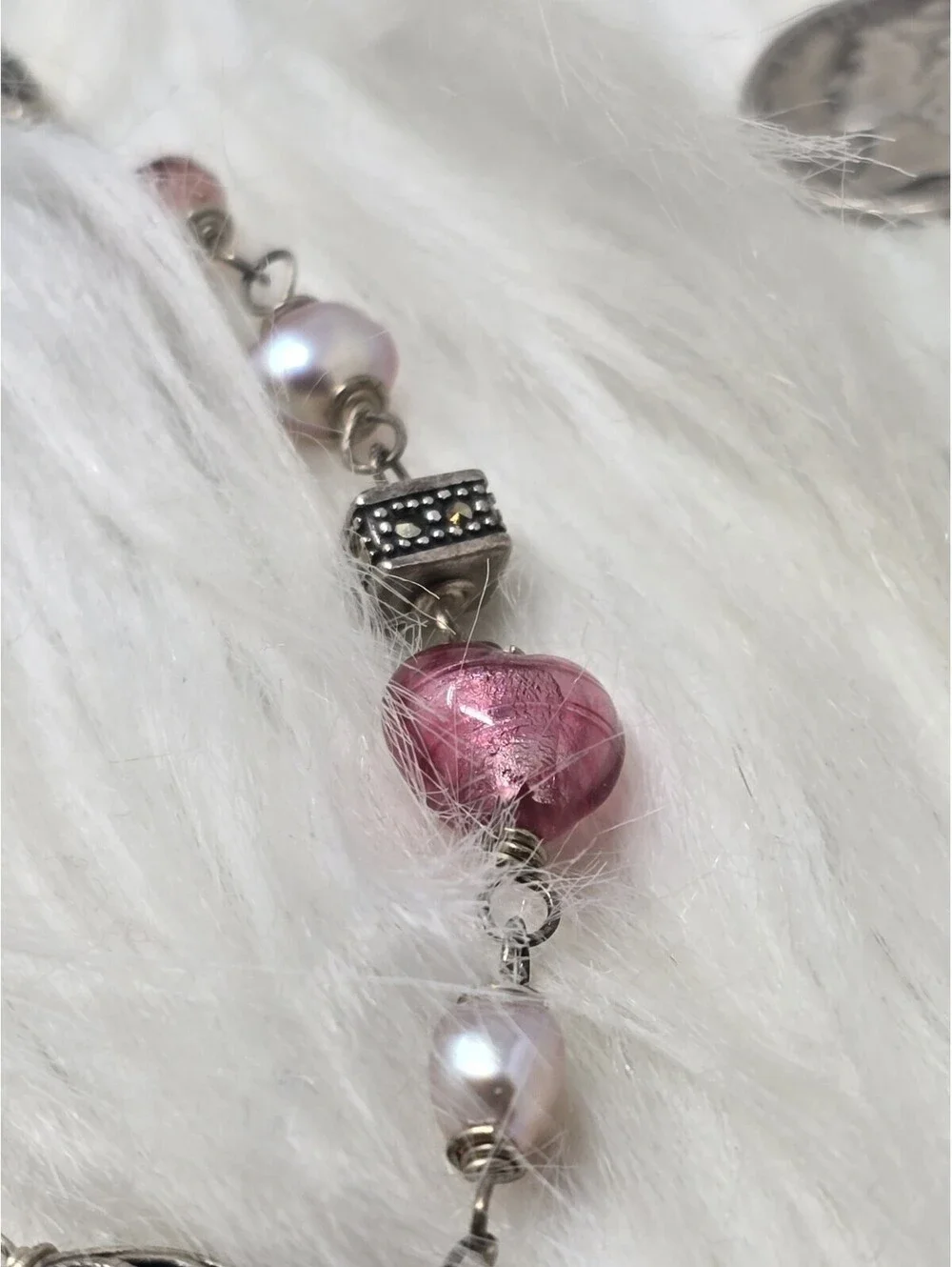 Susan Schaps Adornments Sterling Pearl Glass Bracelet 8